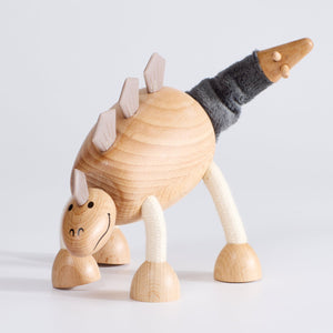 natural wooden dinosaur toys