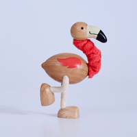 Wood plush flamingo toy