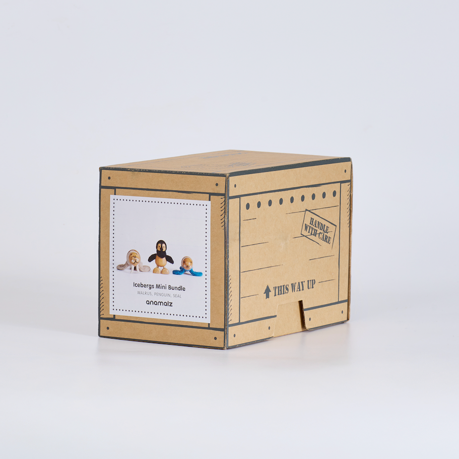 Icebergs Mini Crate: Penguin, Seal, Walrus