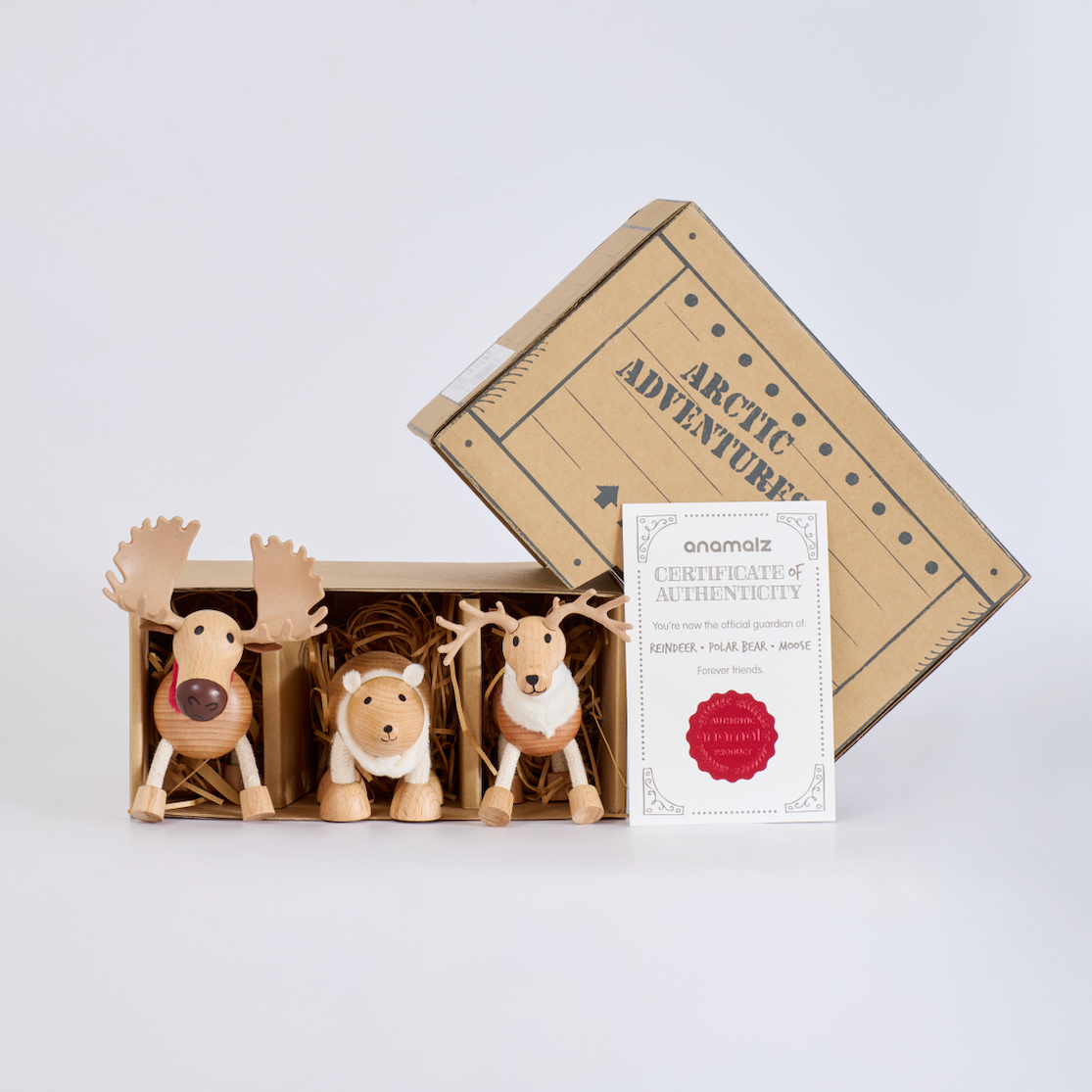 Icebergs Mini Crate: Polar Bear, Reindeer, Moose