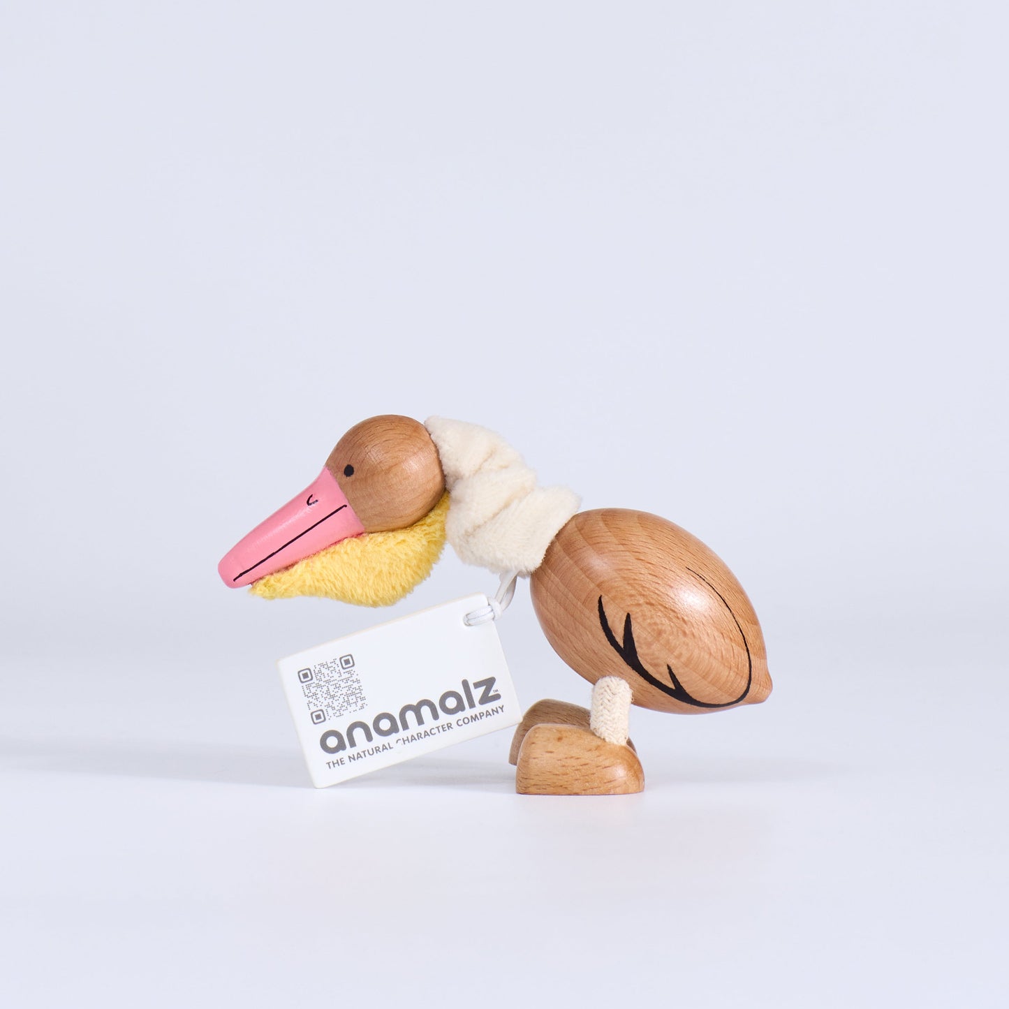 Pelican wood plush toy