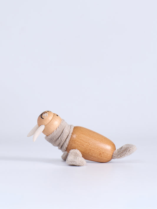 wood plush walrus toy