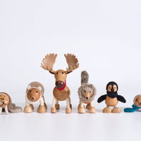 Set of artic figurines on a white background