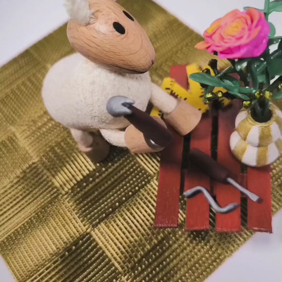 Anamalz Wooden Sheep with bendable legs – interactive educational toy
